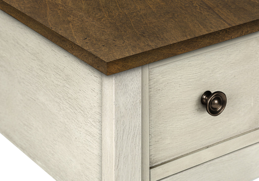ACCENT TABLE - 24""H / ANTIQUE WHITE / ESPRESSO VENEER