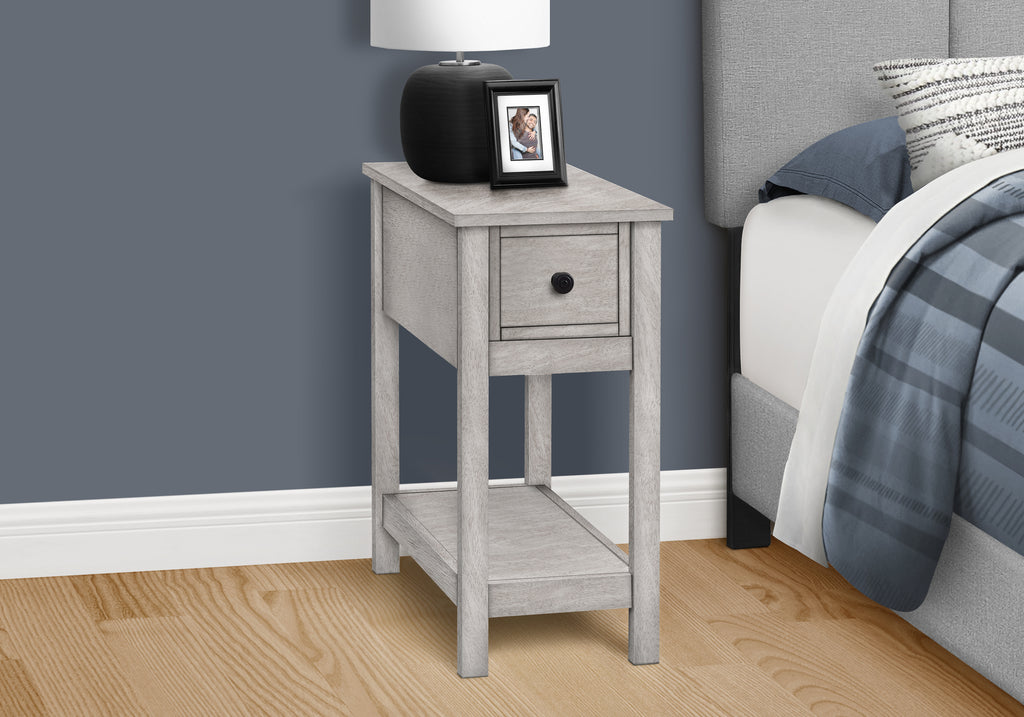 ACCENT TABLE - 24""H / WASHED GREY VENEER END TABLE