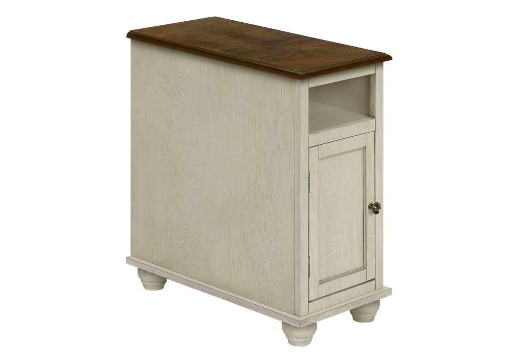 ACCENT TABLE - 24""H / ANTIQUE WHITE / ESPRESSO VENEER