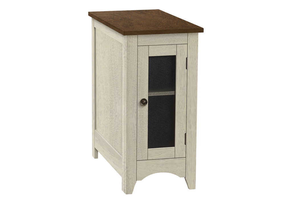 ACCENT TABLE - 24""H / ANTIQUE WHITE / ESPRESSO VENEER