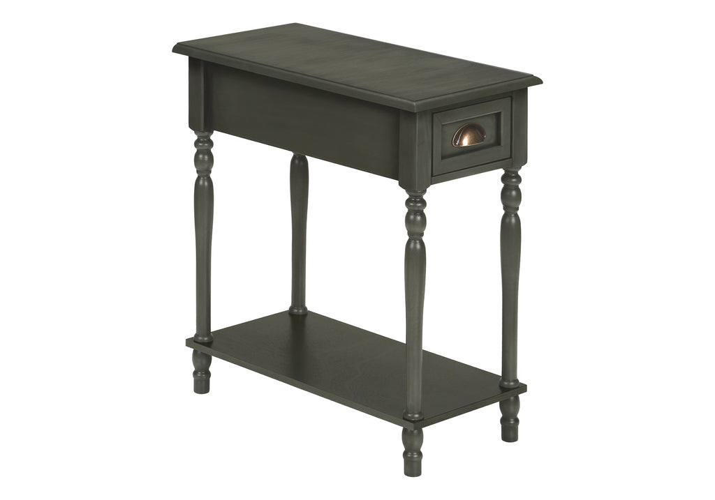 ACCENT TABLE - 24""H / DARK GREEN VENEER END TABLE
