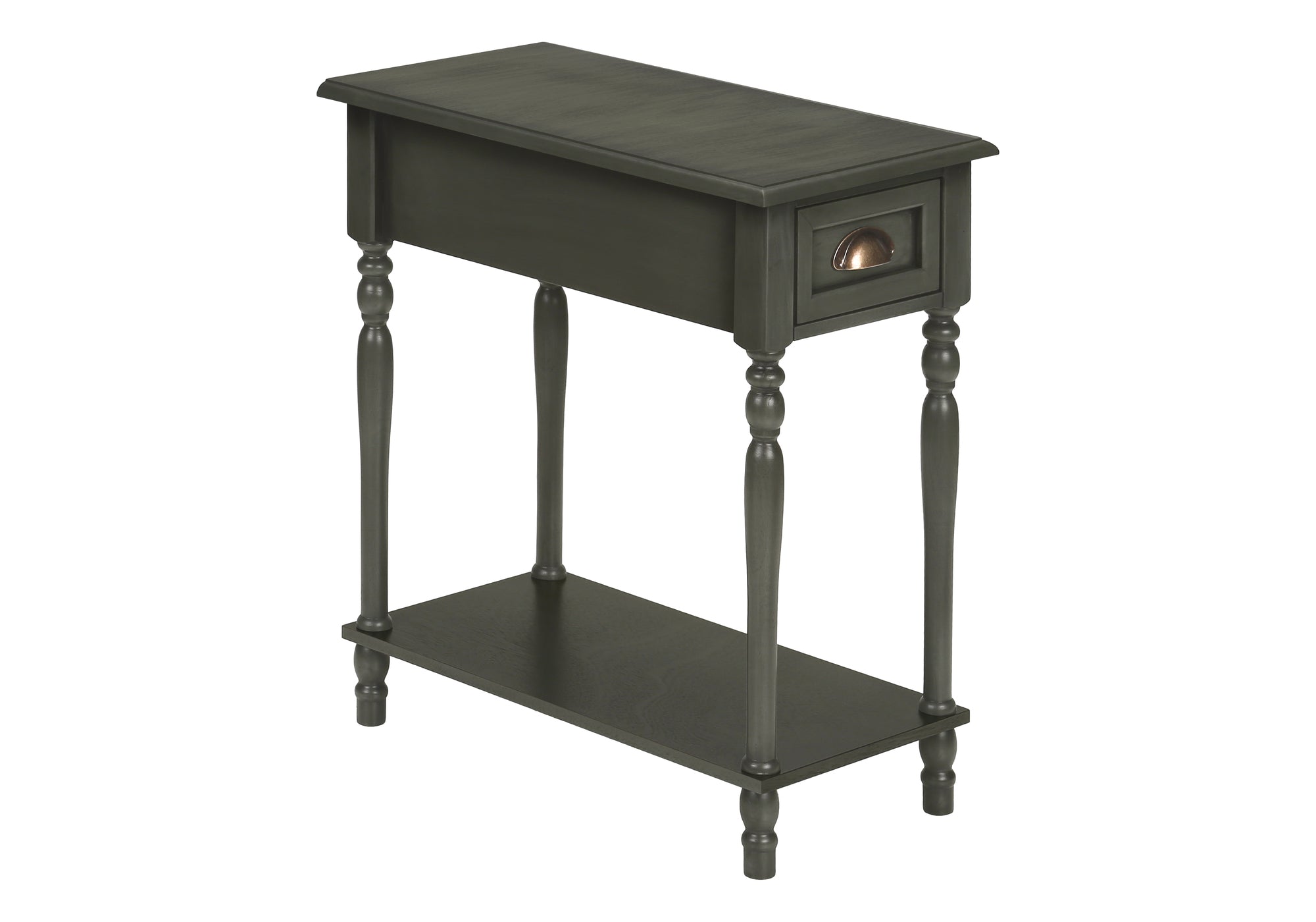 ACCENT TABLE - 24""H / DARK GREEN VENEER END TABLE