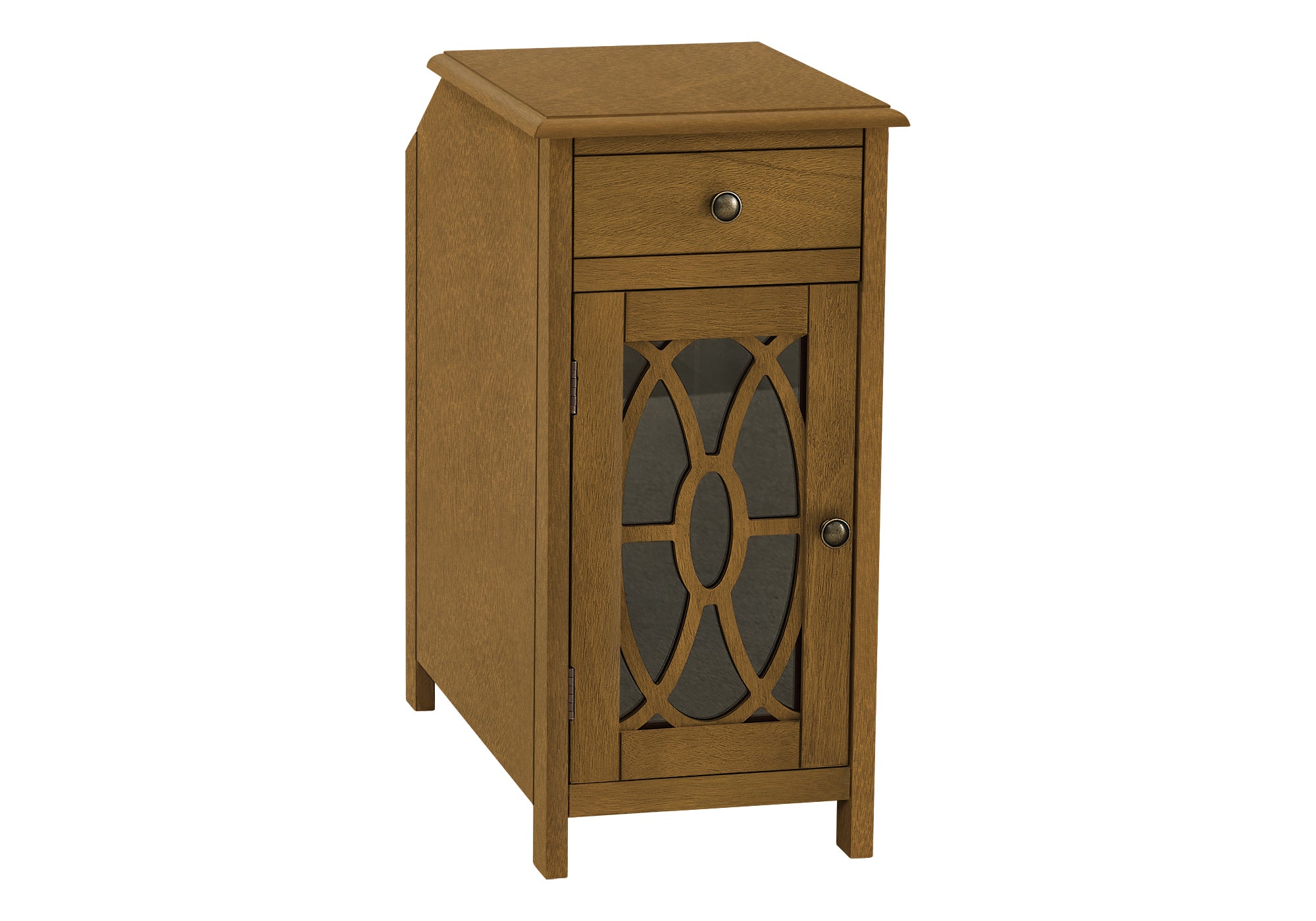 ACCENT TABLE - 24""H / DARK TAUPE VENEER END TABLE