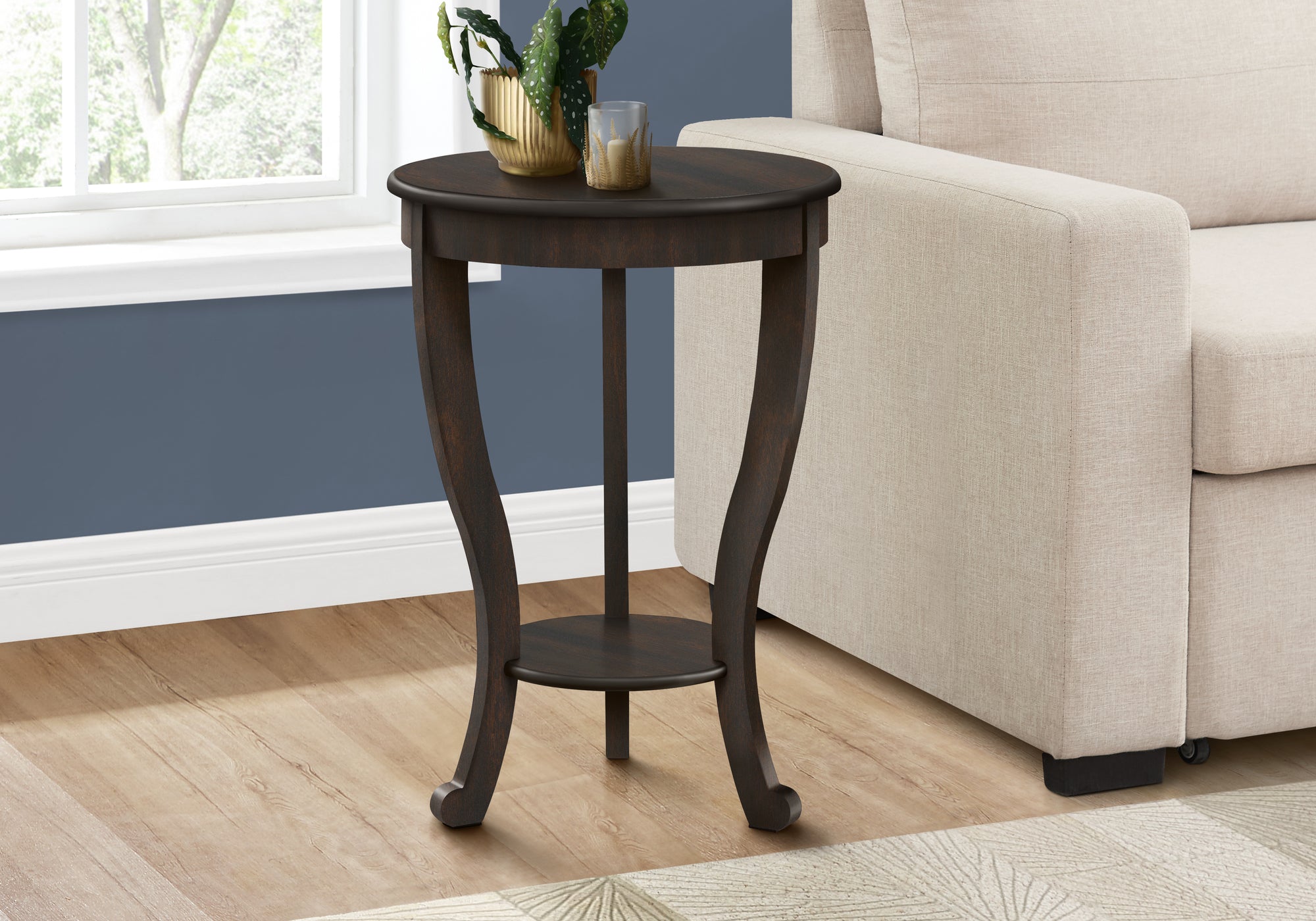ACCENT TABLE - 24""H / DARK WALNUT VENEER END TABLE