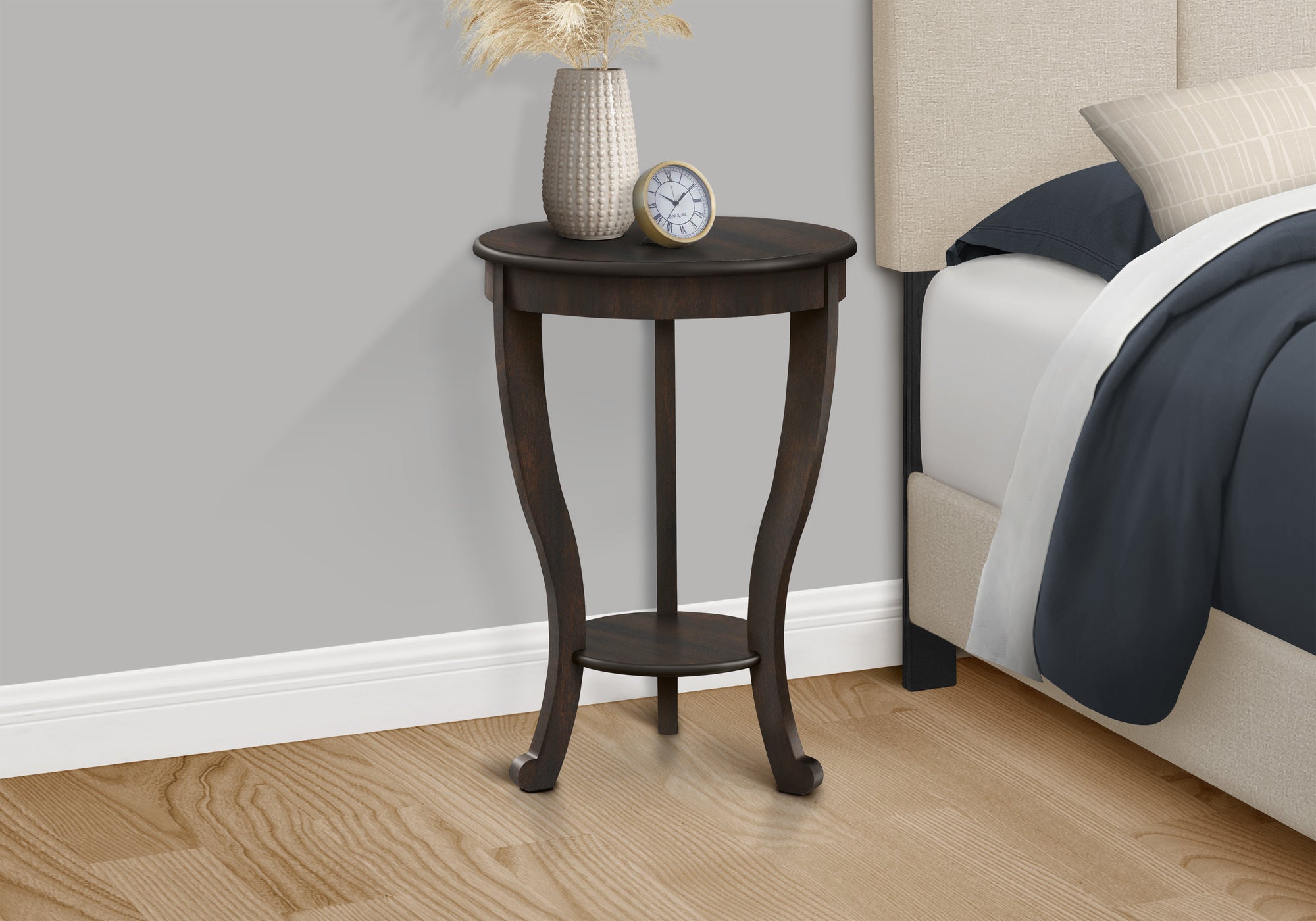 ACCENT TABLE - 24""H / DARK WALNUT VENEER END TABLE