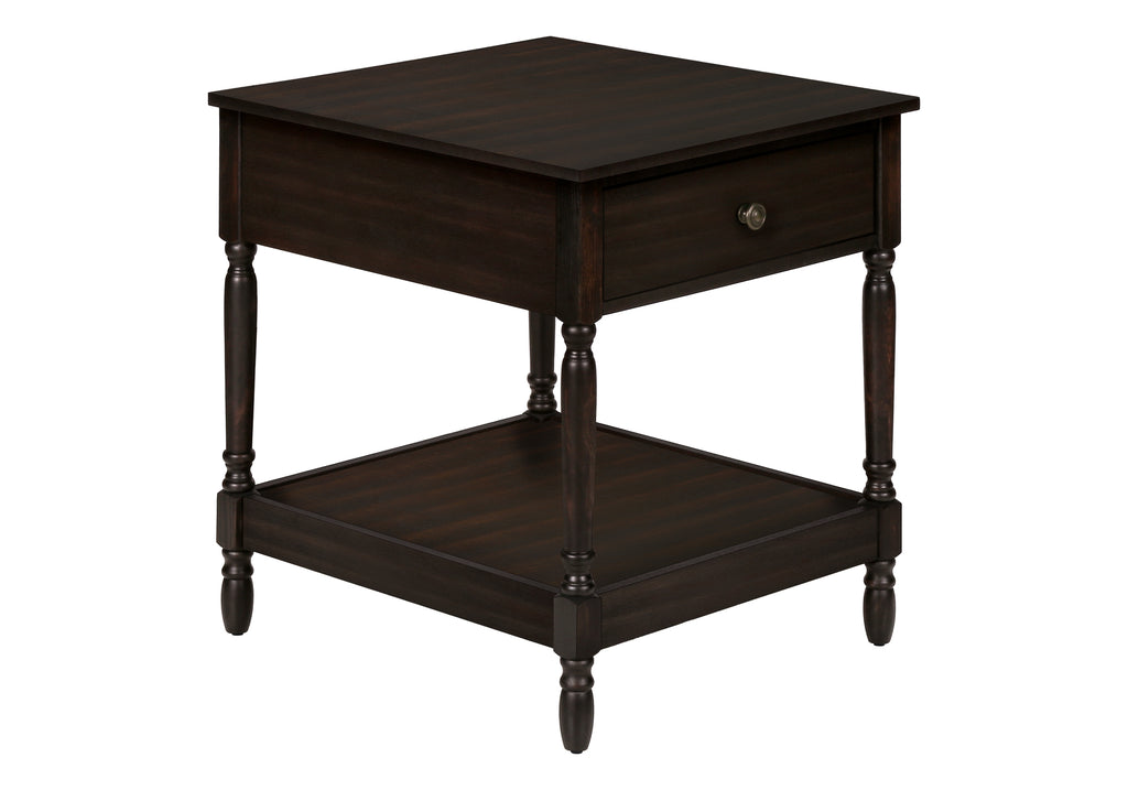ACCENT TABLE - 25""H / DARK WALNUT VENEER END TABLE