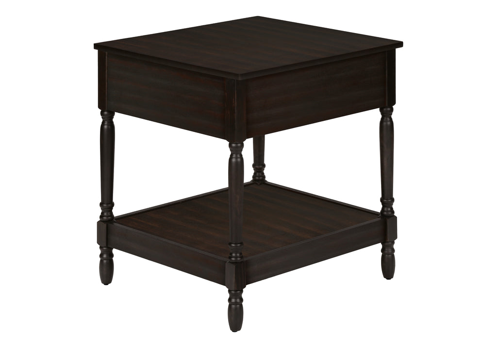ACCENT TABLE - 25""H / DARK WALNUT VENEER END TABLE