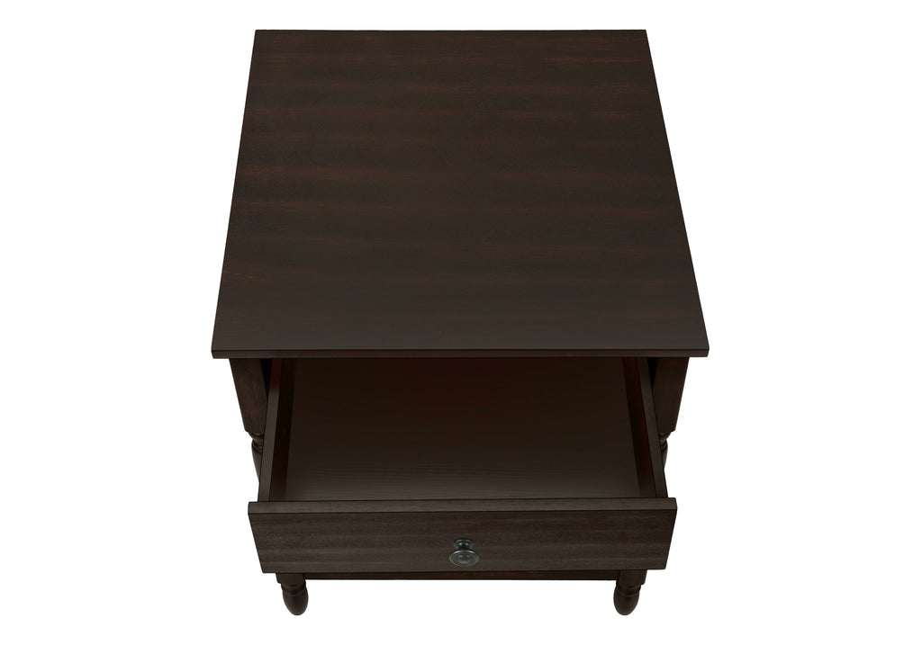 ACCENT TABLE - 25""H / DARK WALNUT VENEER END TABLE