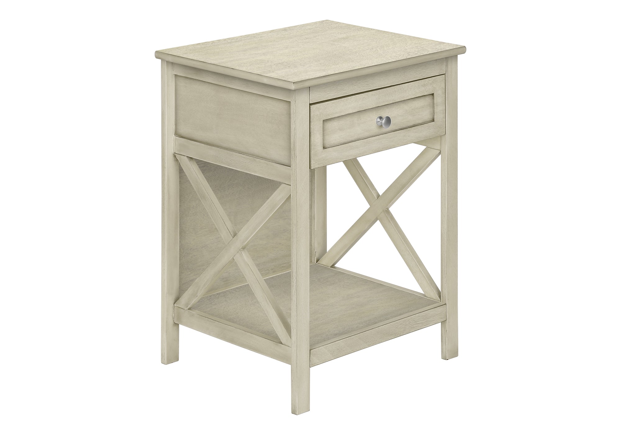 ACCENT TABLE - 25""H / ANTIQUE WHITE VENEER END TABLE