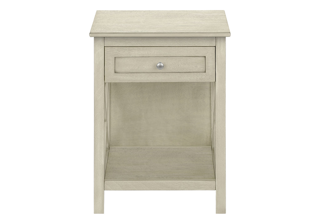 ACCENT TABLE - 25""H / ANTIQUE WHITE VENEER END TABLE