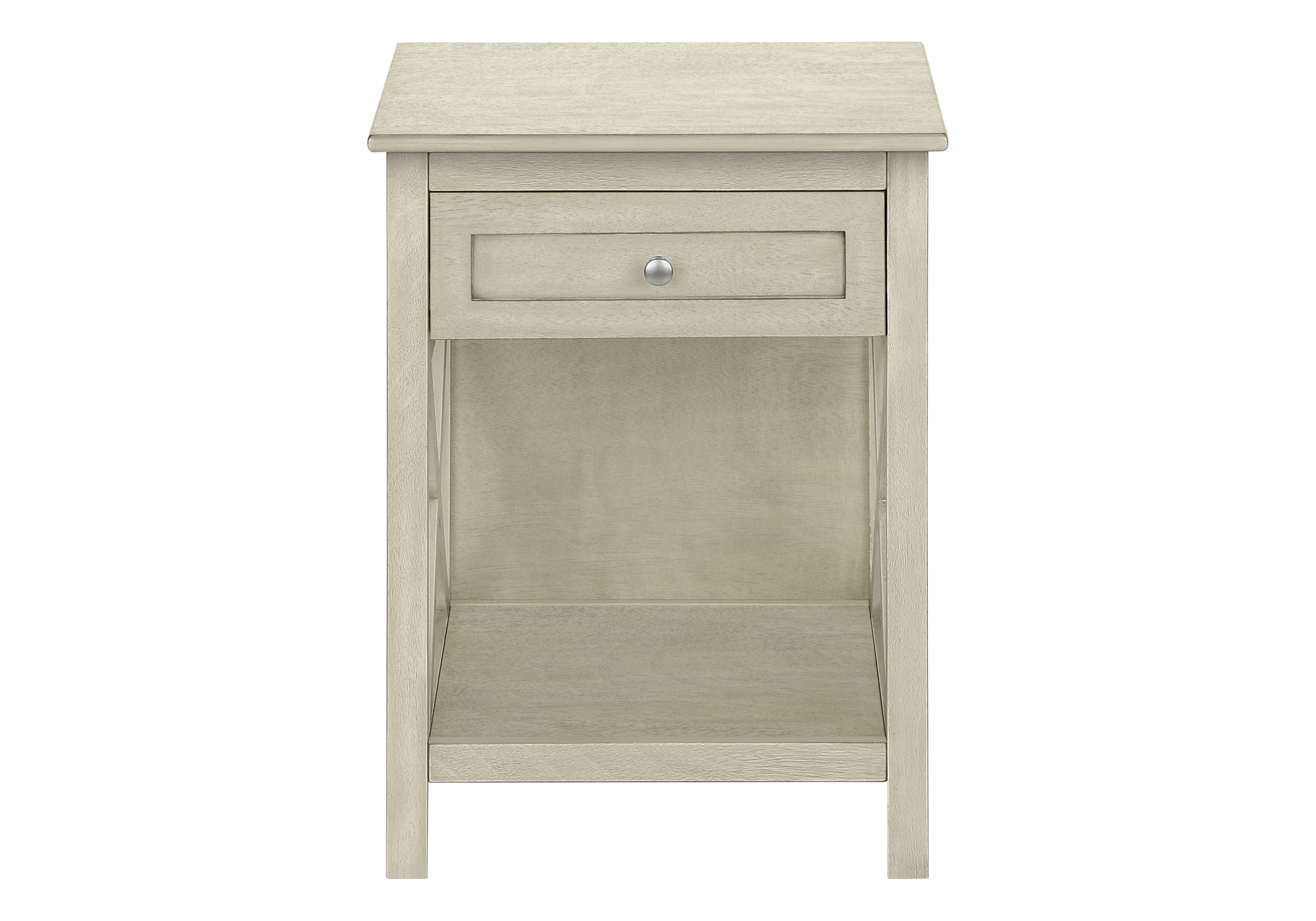 ACCENT TABLE - 25""H / ANTIQUE WHITE VENEER END TABLE