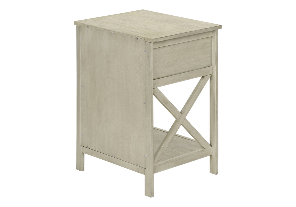 ACCENT TABLE - 25""H / ANTIQUE WHITE VENEER END TABLE