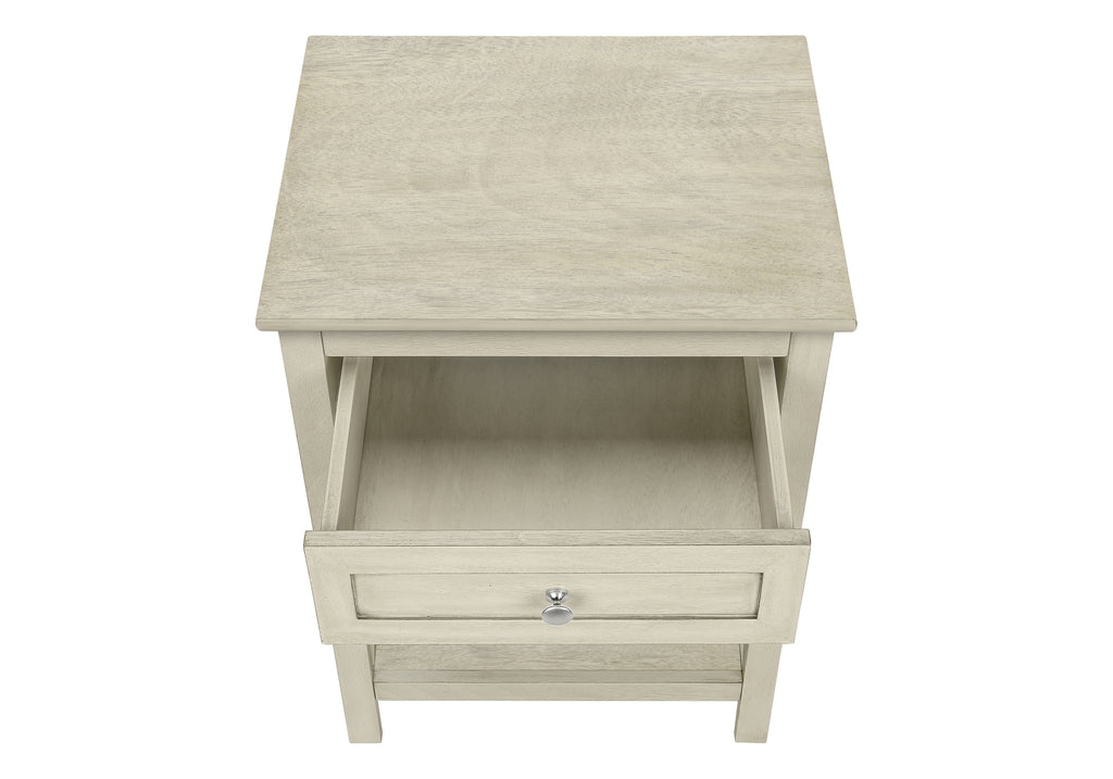 ACCENT TABLE - 25""H / ANTIQUE WHITE VENEER END TABLE