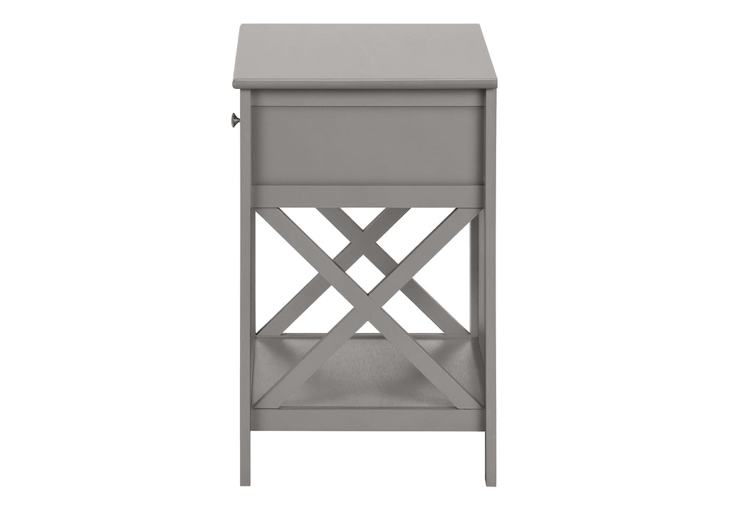 ACCENT TABLE - 25""H / ANTIQUE GREY VENEER END TABLE
