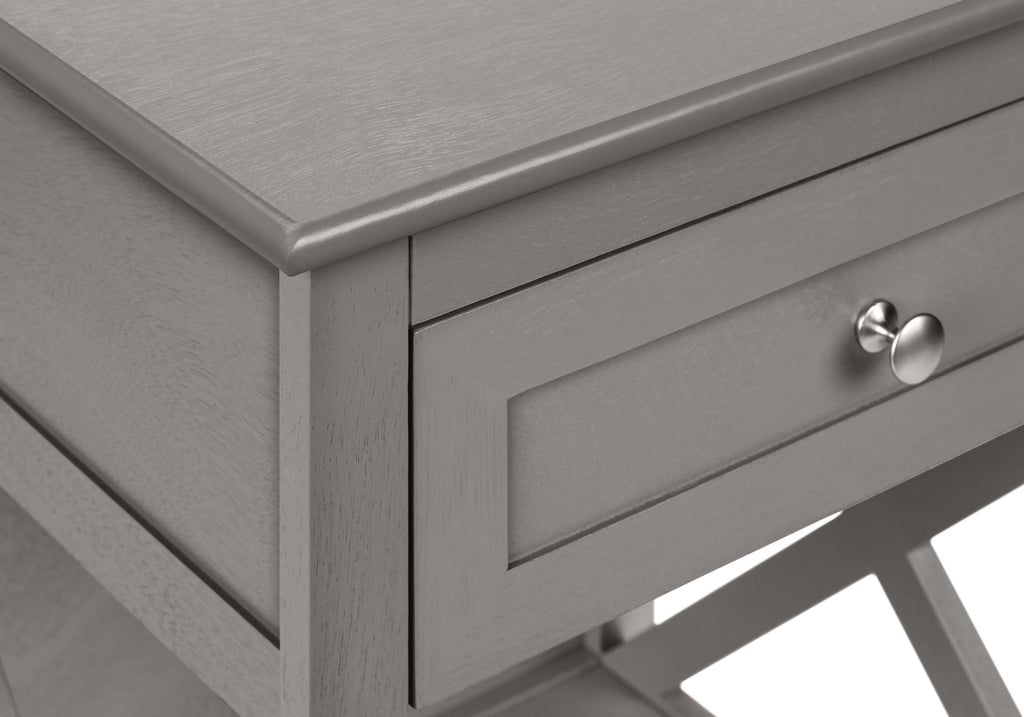 ACCENT TABLE - 25""H / ANTIQUE GREY VENEER END TABLE