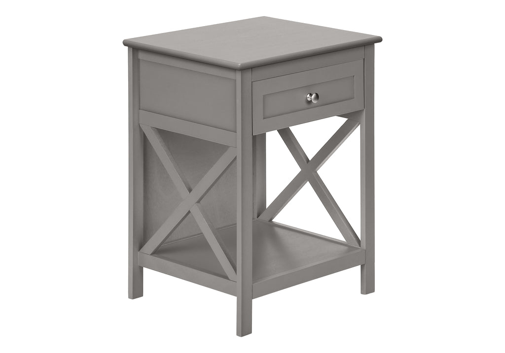 ACCENT TABLE - 25""H / ANTIQUE GREY VENEER END TABLE