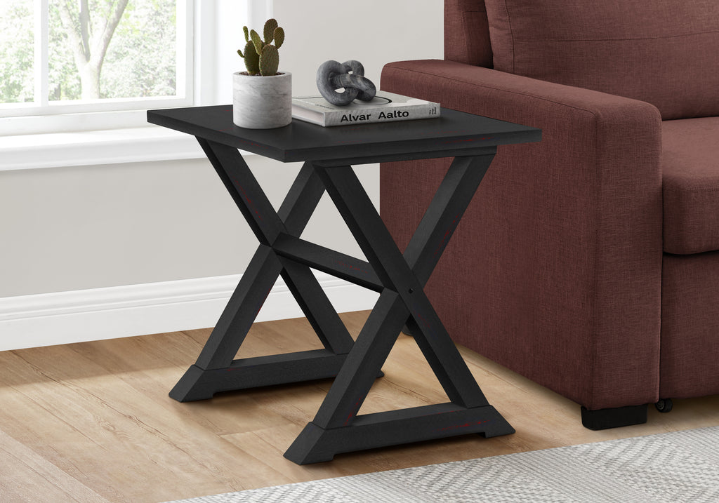 ACCENT TABLE - 24""H / BLACK VENEER END TABLE