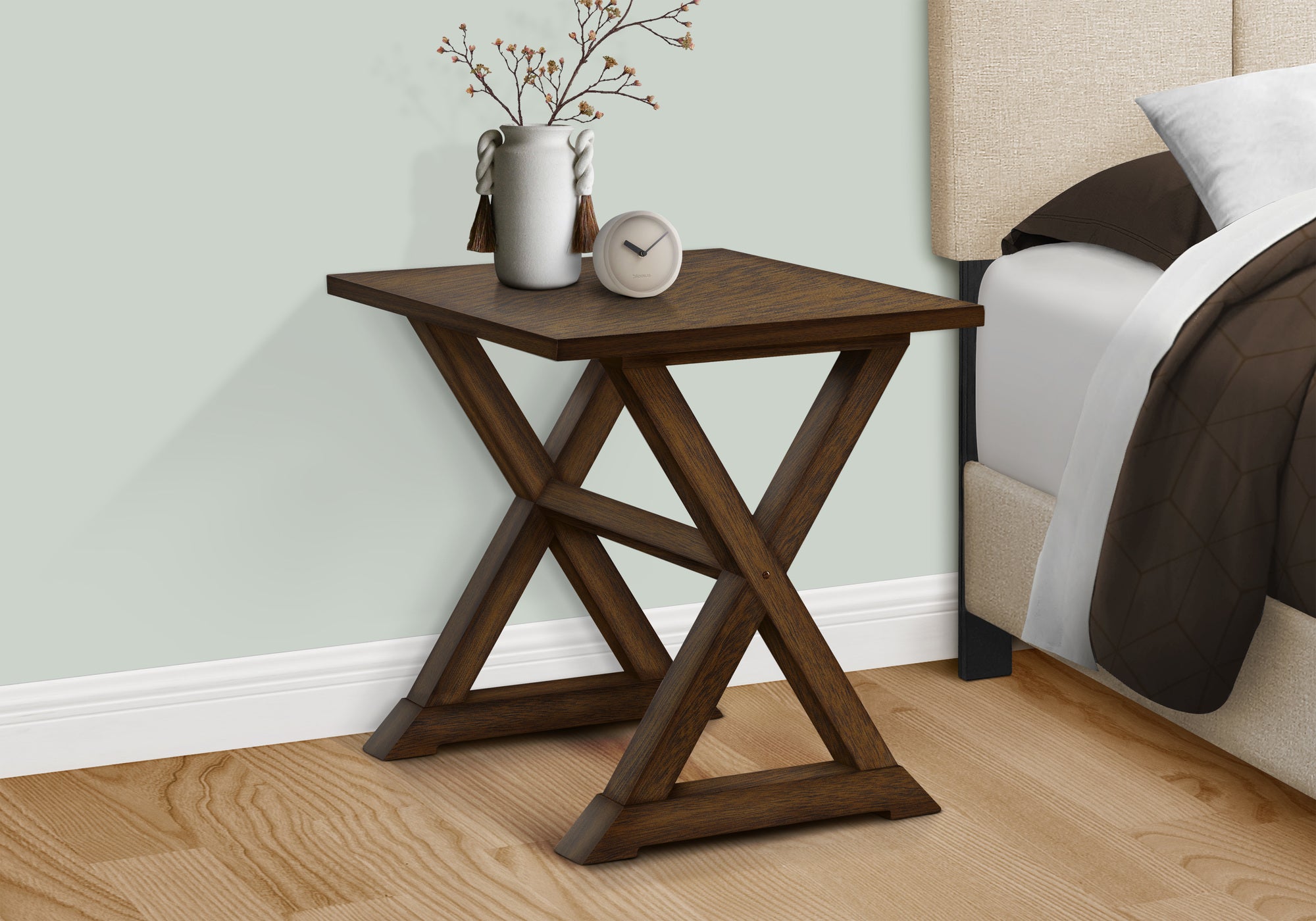 ACCENT TABLE - 24""H / DARK WALNUT VENEER END TABLE
