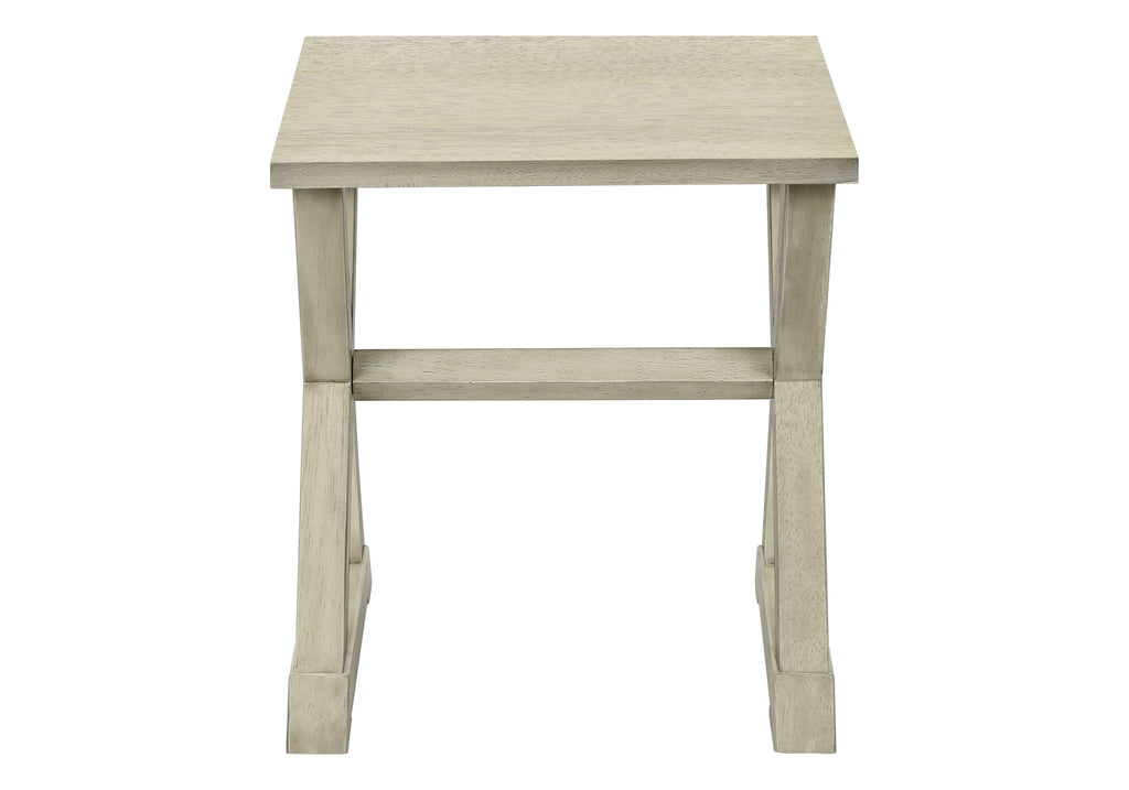 ACCENT TABLE - 24""H / ANTIQUE WHITE VENEER END TABLE