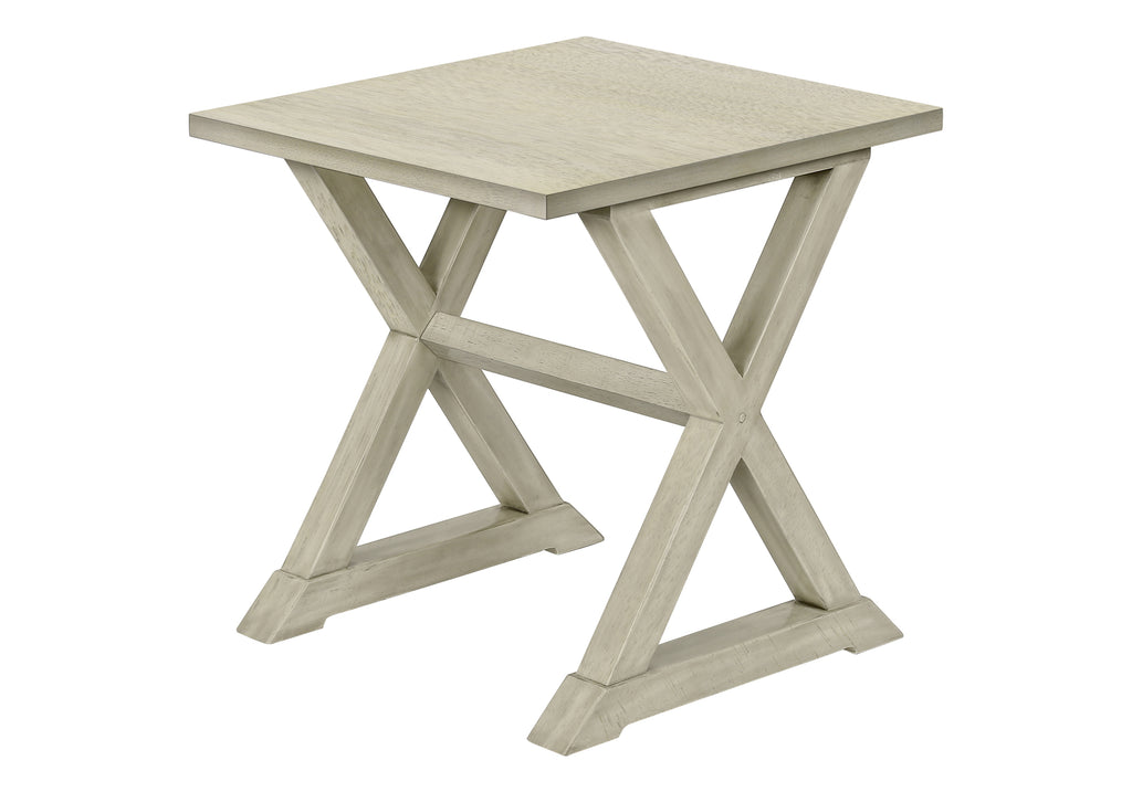 ACCENT TABLE - 24""H / ANTIQUE WHITE VENEER END TABLE