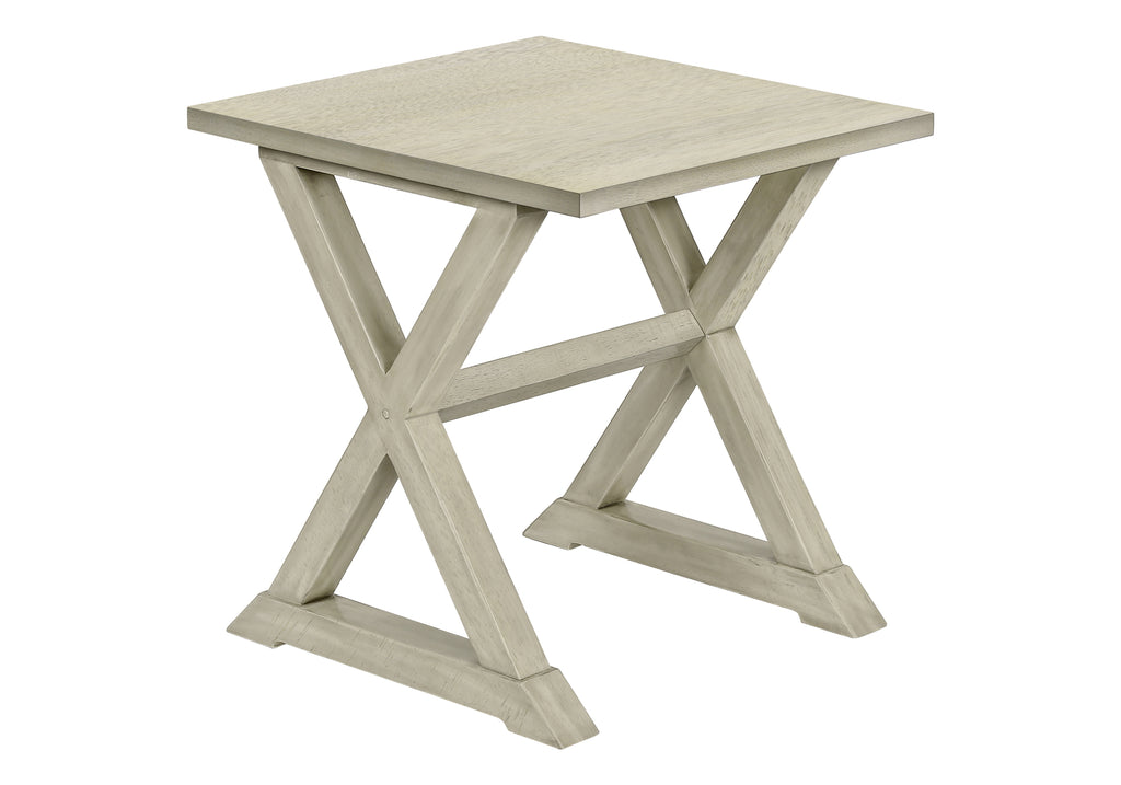 ACCENT TABLE - 24""H / ANTIQUE WHITE VENEER END TABLE