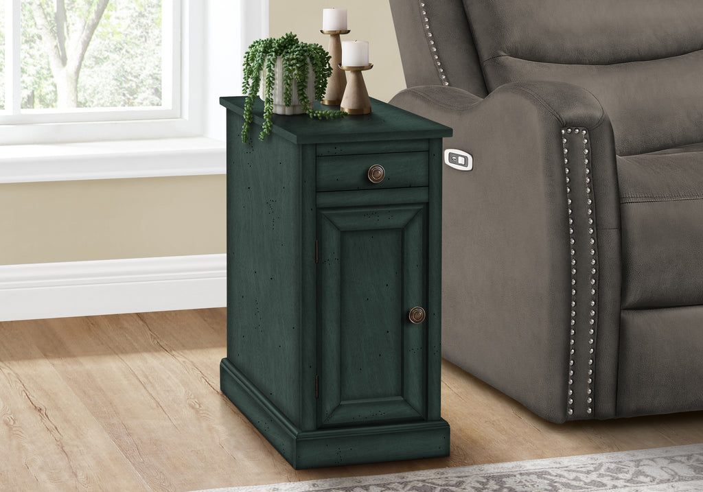 ACCENT TABLE - 24""H / ANTIQUE BLUE VENEER END TABLE