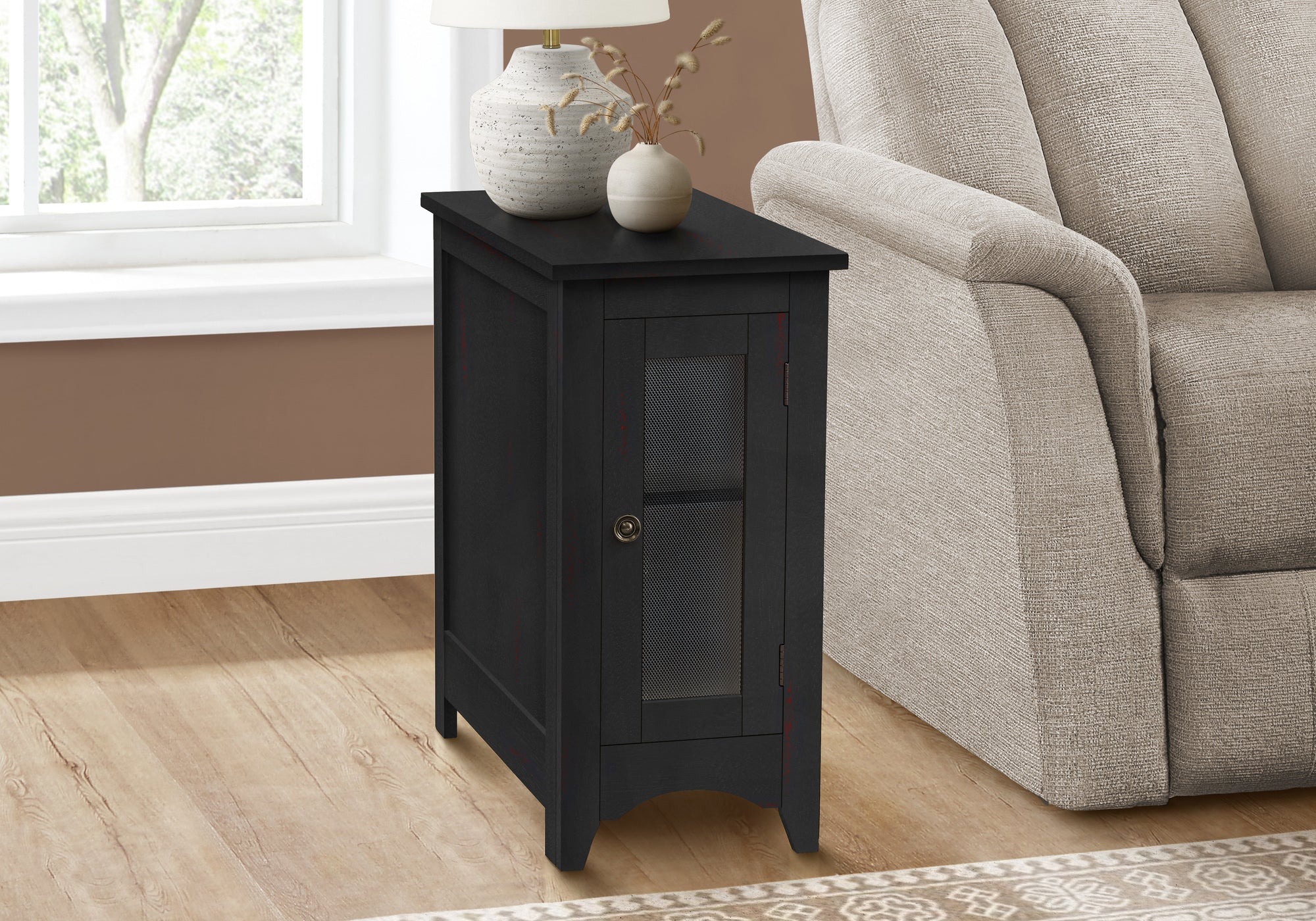 ACCENT TABLE - 24""H / BLACK VENEER END TABLE