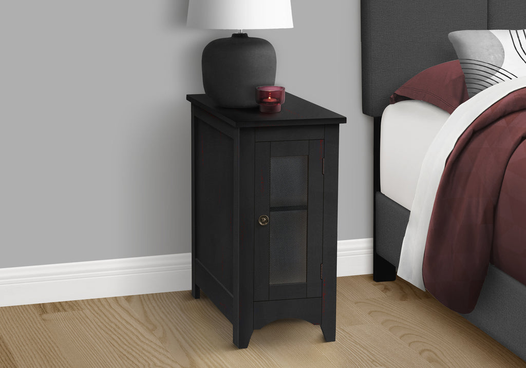 ACCENT TABLE - 24""H / BLACK VENEER END TABLE