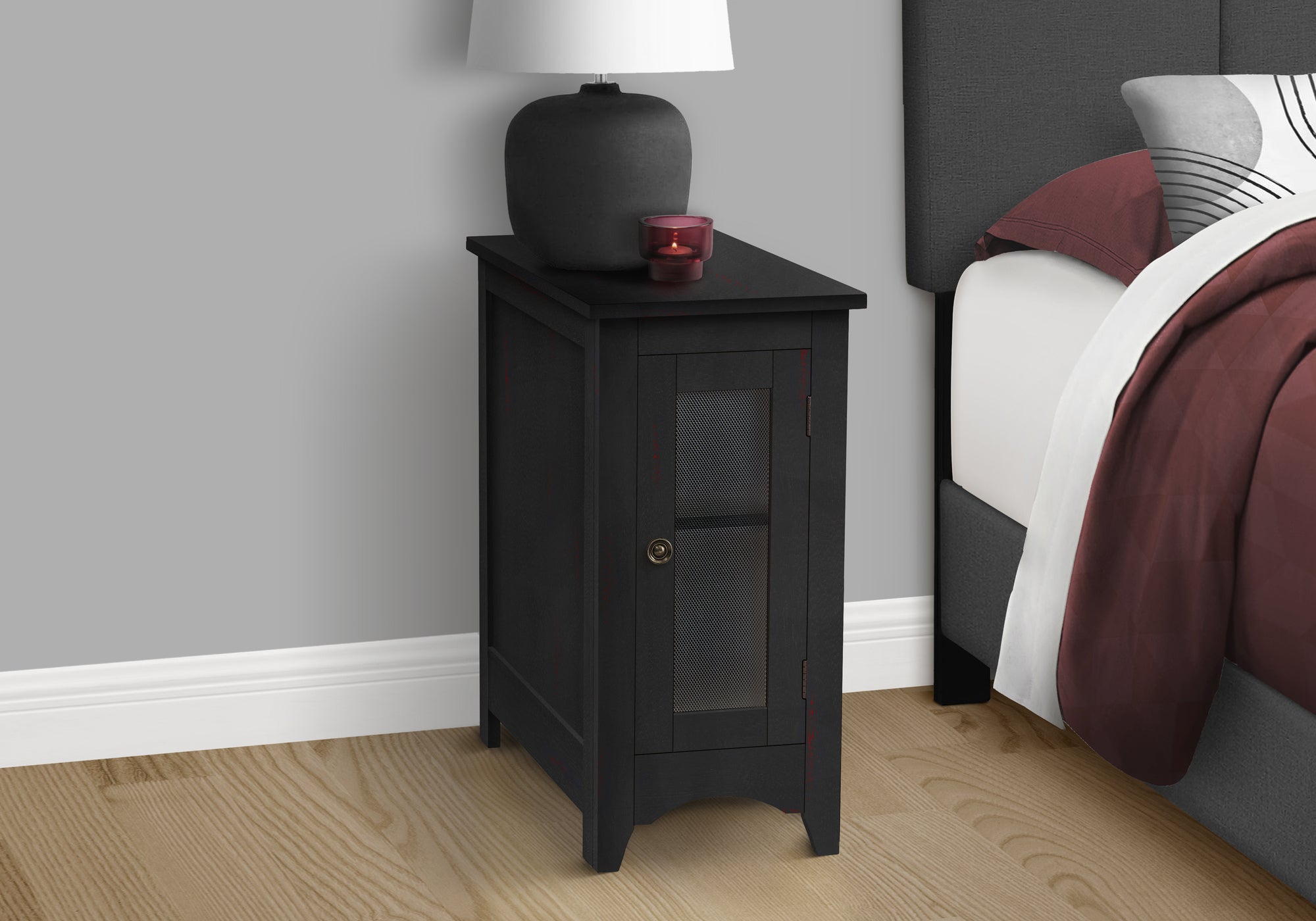 ACCENT TABLE - 24""H / BLACK VENEER END TABLE