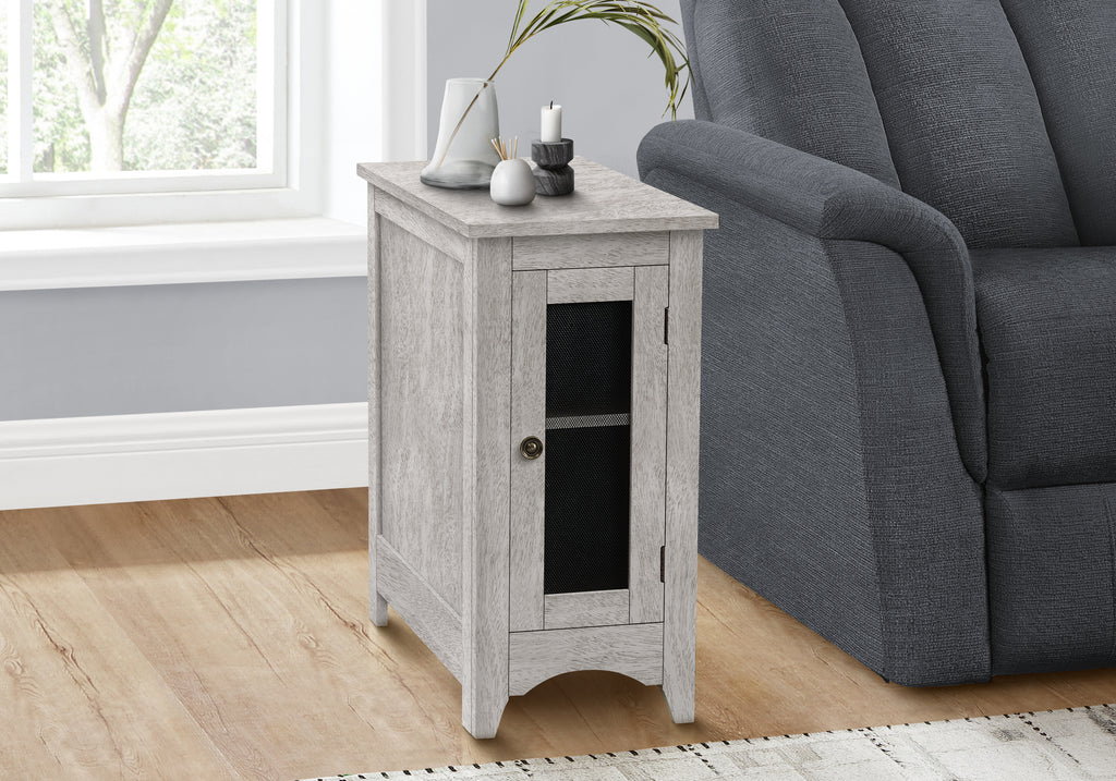 ACCENT TABLE - 24""H / WASHED GREY VENEER END TABLE