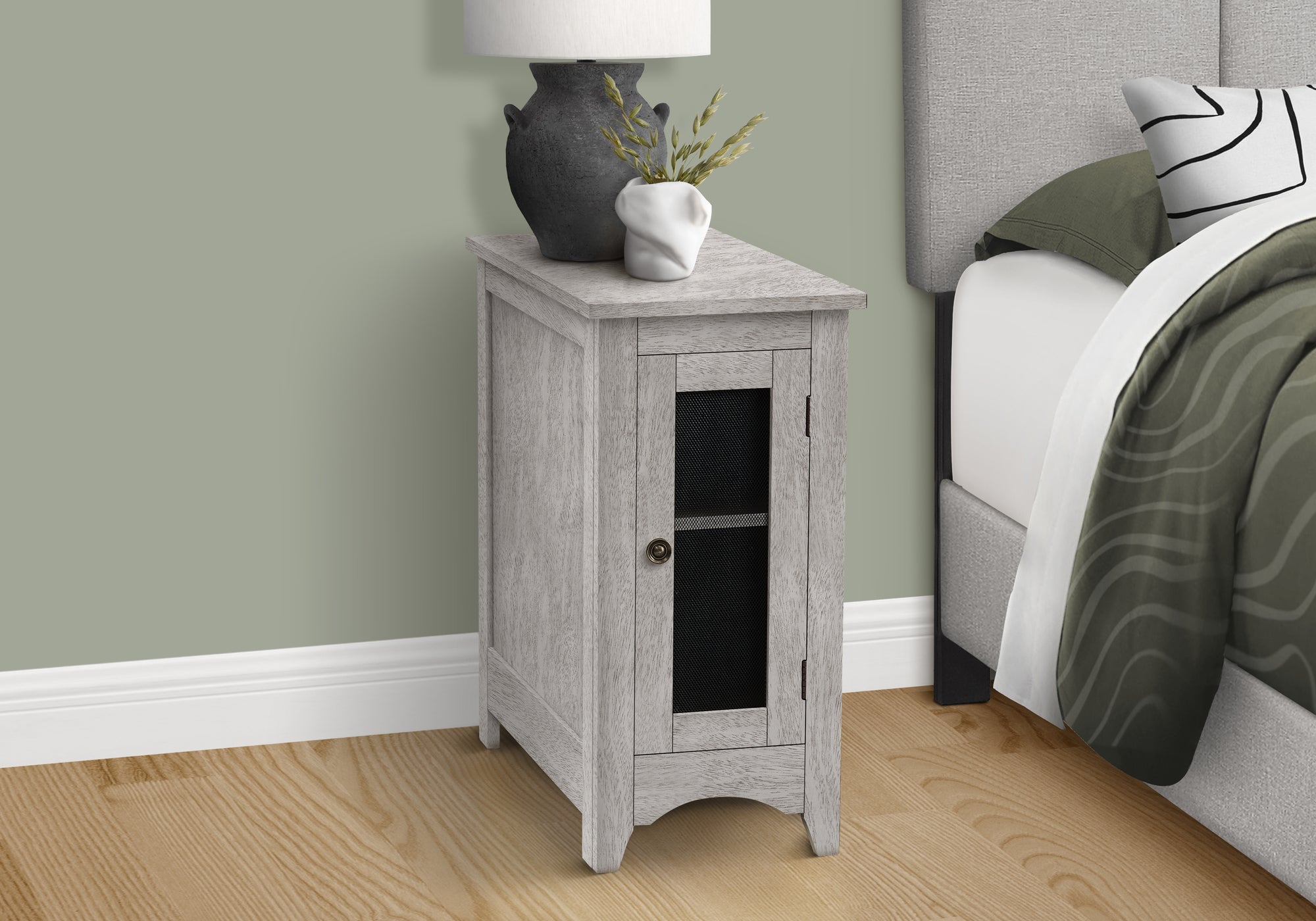 ACCENT TABLE - 24""H / WASHED GREY VENEER END TABLE