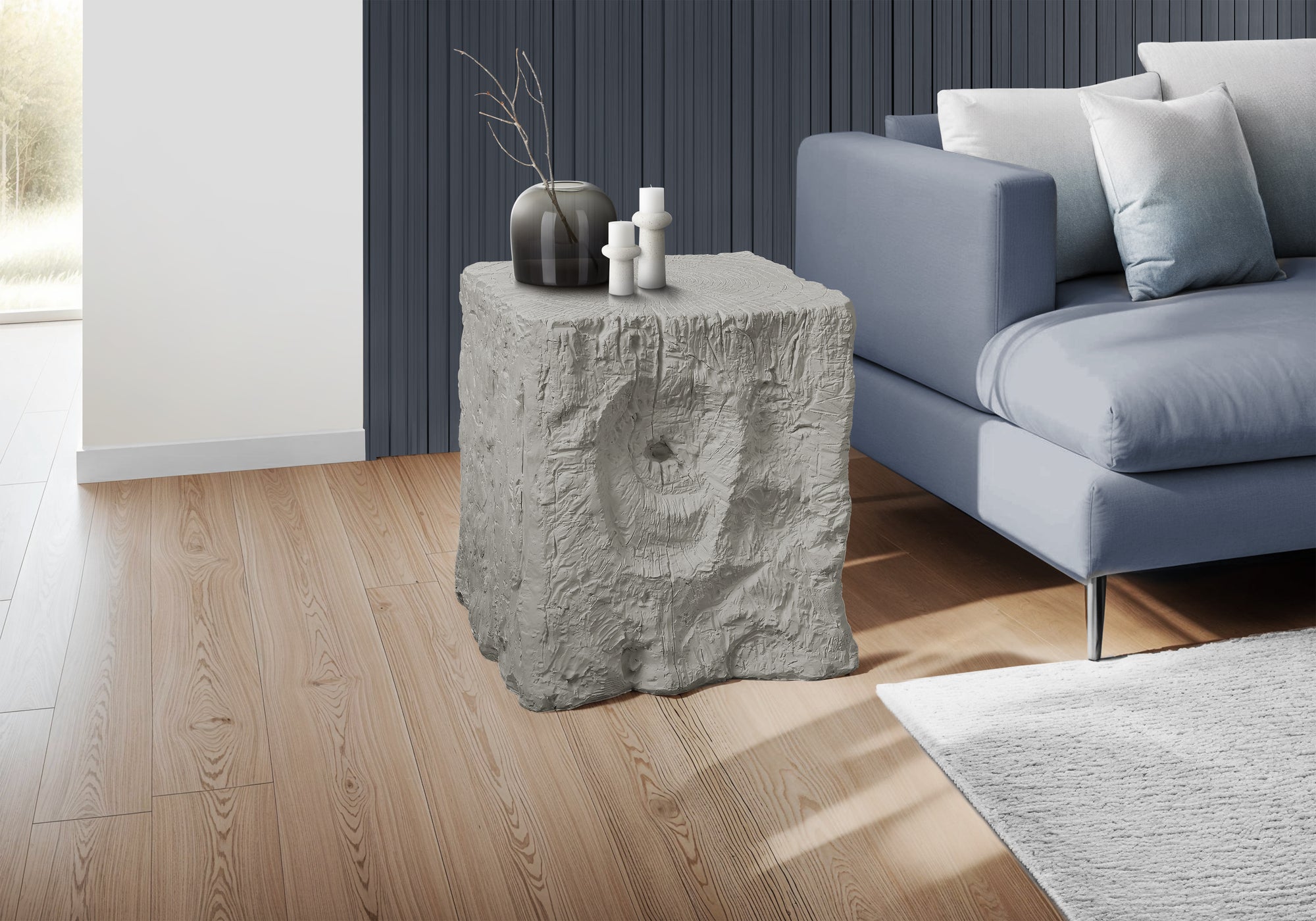 ACCENT TABLE - 25""H / GREY INDOOR OR OUTDOOR