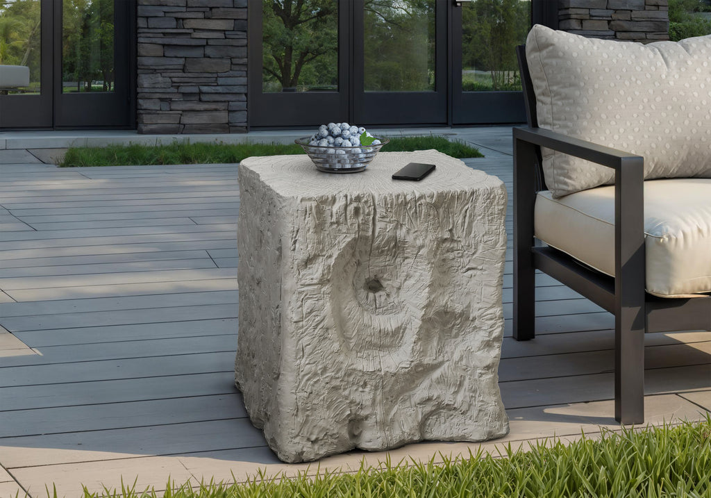ACCENT TABLE - 25""H / GREY INDOOR OR OUTDOOR