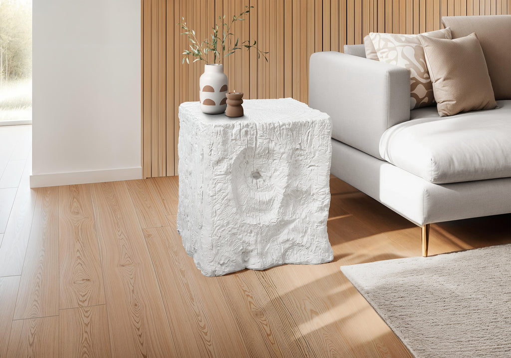 ACCENT TABLE - 25""H / WHITE INDOOR OR OUTDOOR