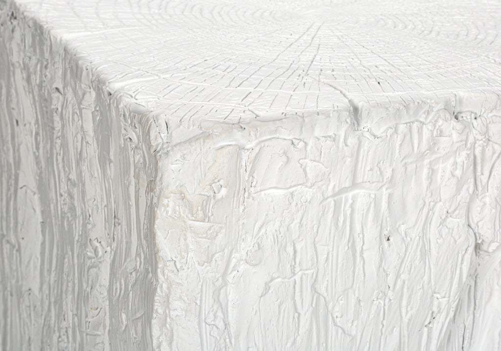 ACCENT TABLE - 25""H / WHITE INDOOR OR OUTDOOR