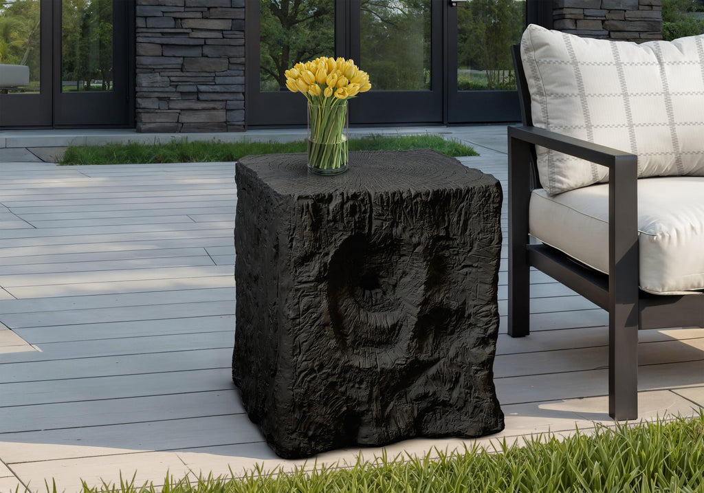 ACCENT TABLE - 25""H / BLACK INDOOR OR OUTDOOR
