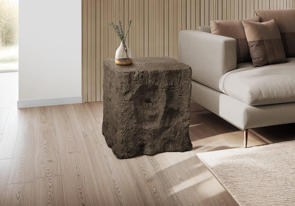 ACCENT TABLE - 25""H / WALNUT INDOOR OR OUTDOOR