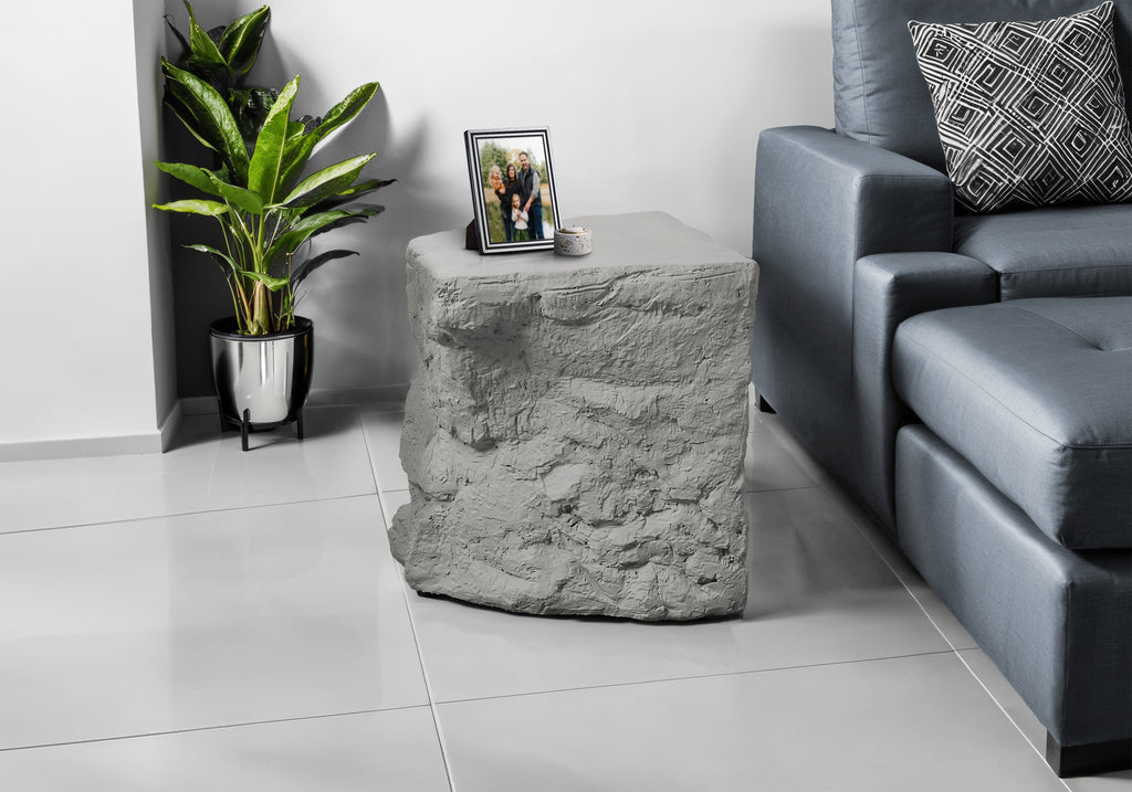 ACCENT TABLE - 25""H / GREY INDOOR OR OUTDOOR