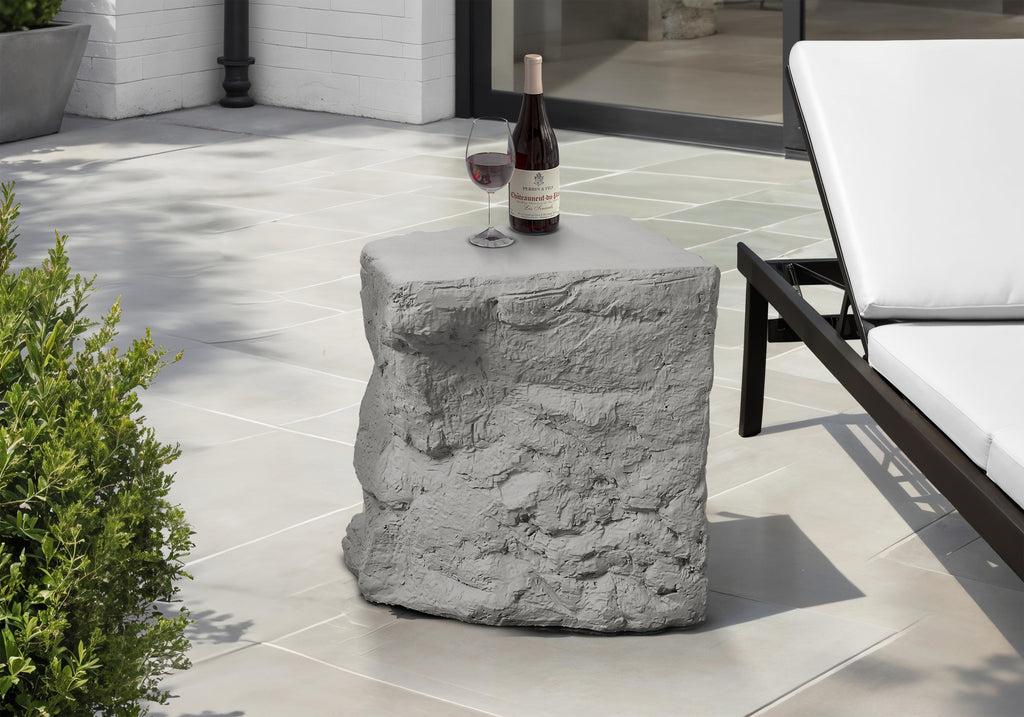 ACCENT TABLE - 25""H / GREY INDOOR OR OUTDOOR