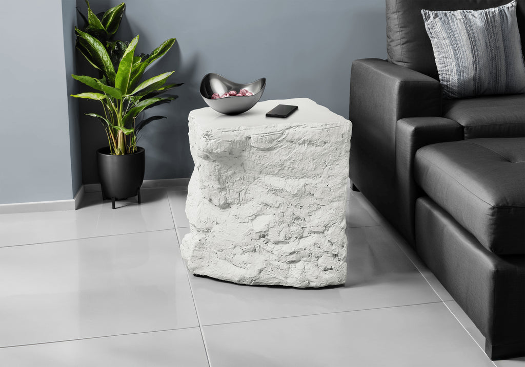 ACCENT TABLE - 25""H / WHITE INDOOR OR OUTDOOR