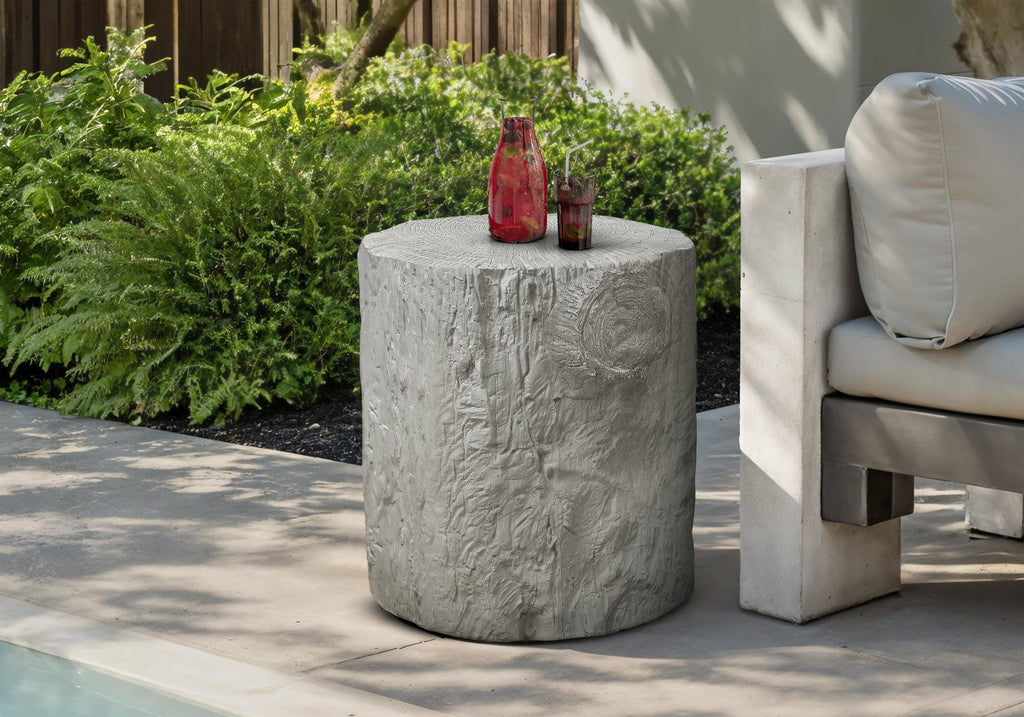 ACCENT TABLE - 25""H / GREY INDOOR OR OUTDOOR