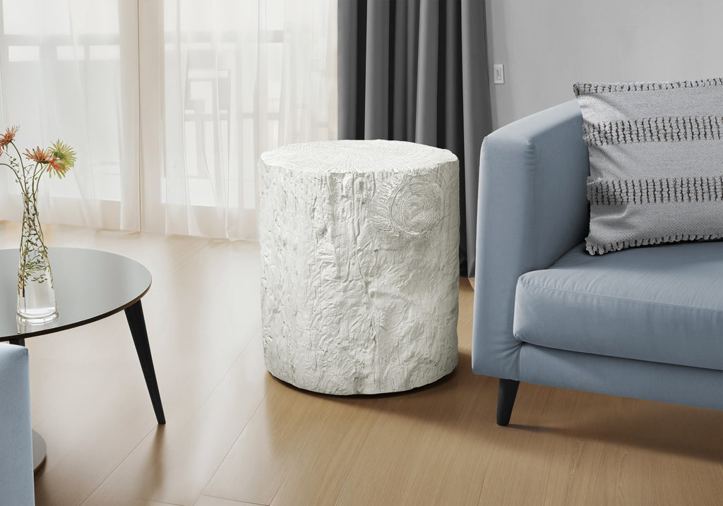 ACCENT TABLE - 25""H / WHITE INDOOR OR OUTDOOR