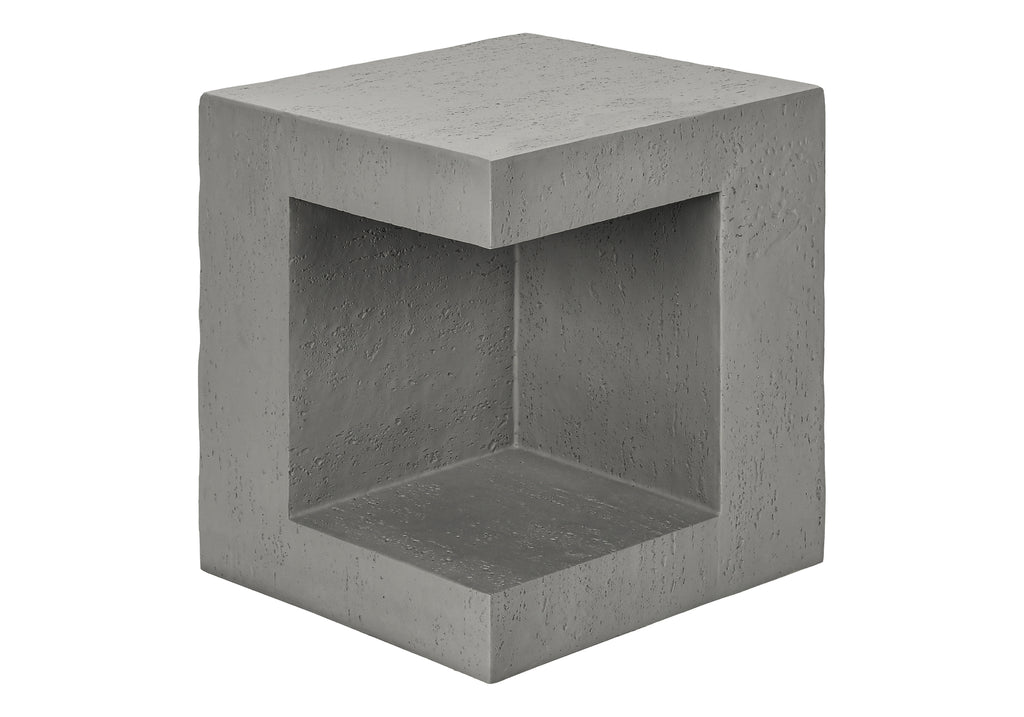 ACCENT TABLE - 25""H / GREY INDOOR OR OUTDOOR