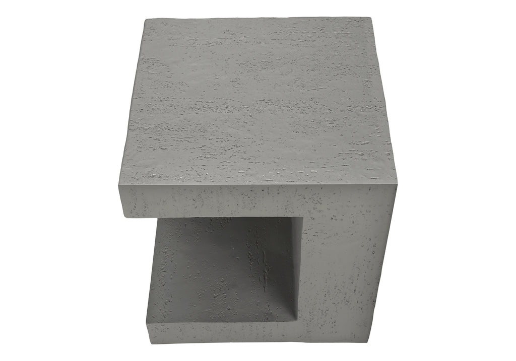 ACCENT TABLE - 25""H / GREY INDOOR OR OUTDOOR