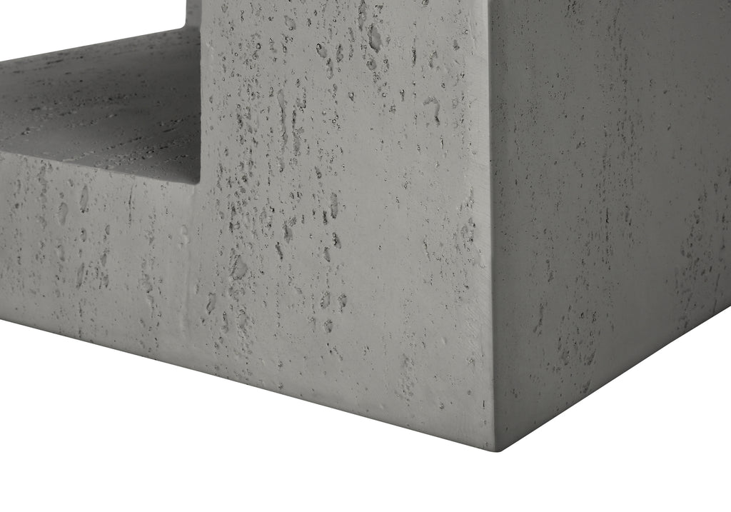 ACCENT TABLE - 25""H / GREY INDOOR OR OUTDOOR