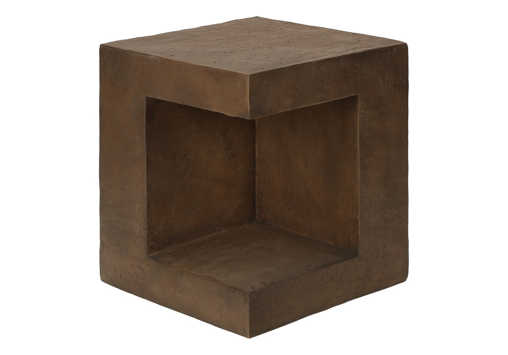 ACCENT TABLE - 25""H / WALNUT INDOOR OR OUTDOOR