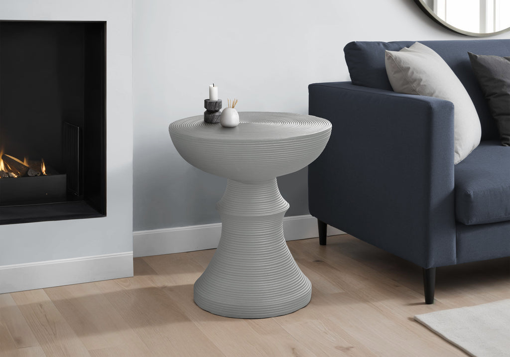 ACCENT TABLE - 25""H / GREY INDOOR OR OUTDOOR