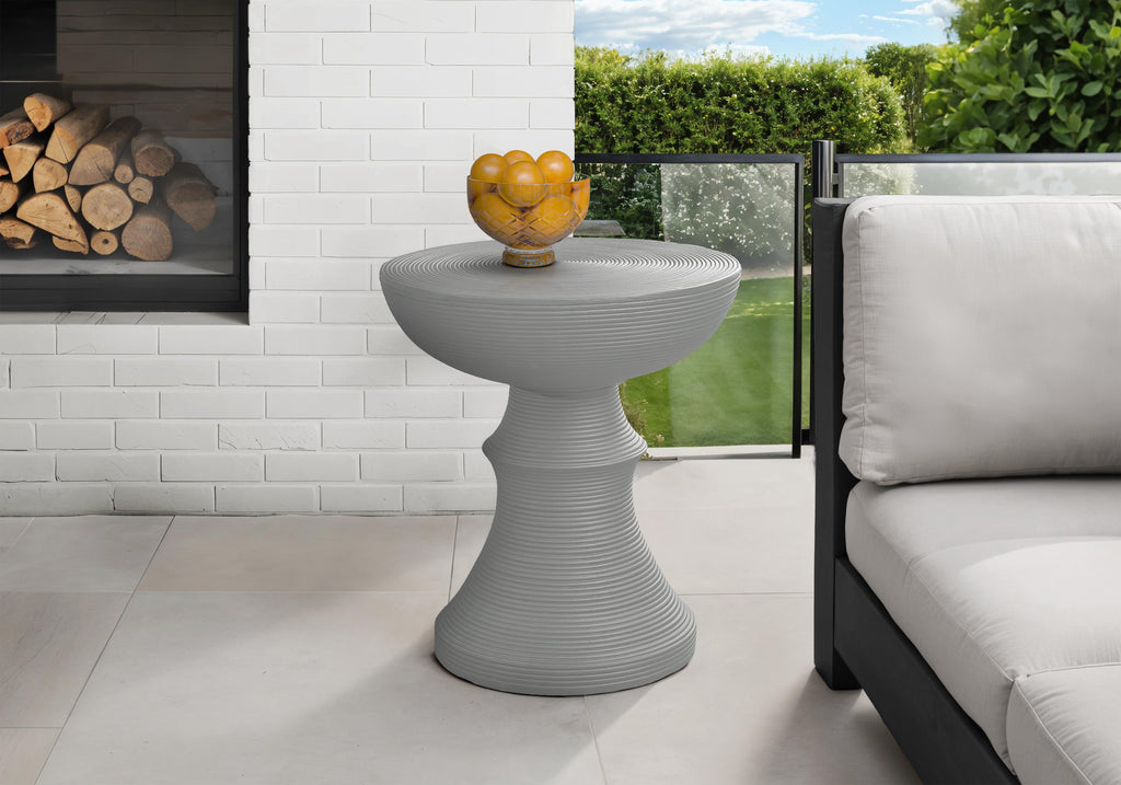 ACCENT TABLE - 25""H / GREY INDOOR OR OUTDOOR