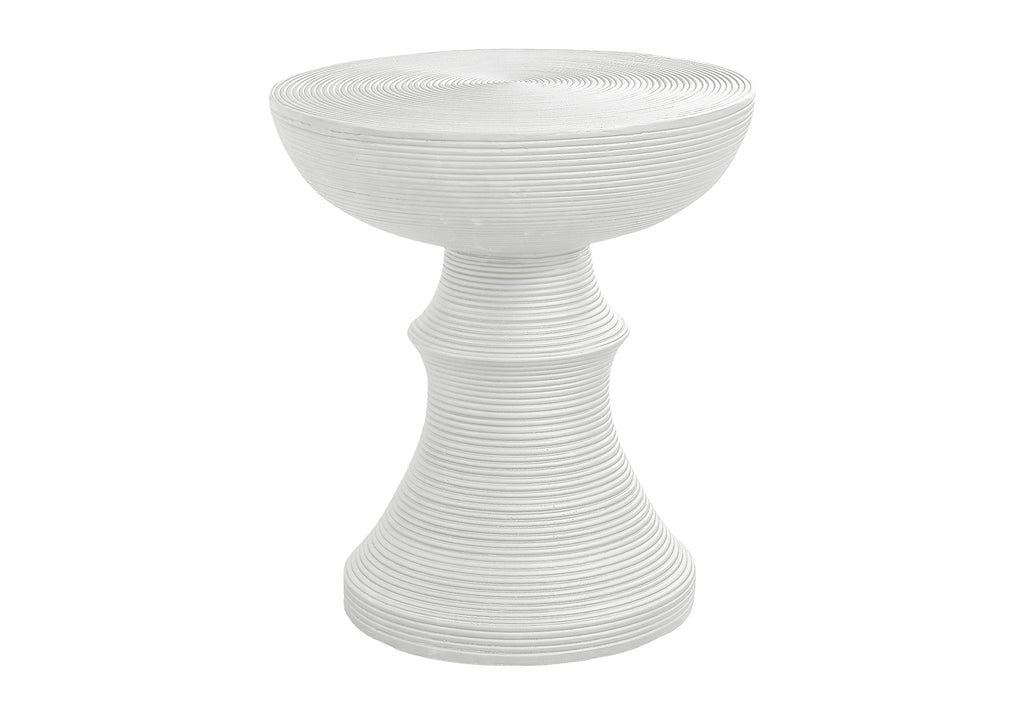 ACCENT TABLE - 25""H / WHITE INDOOR OR OUTDOOR