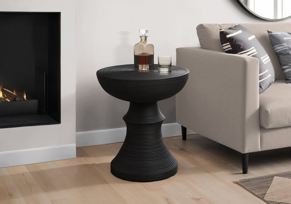 ACCENT TABLE - 25""H / BLACK INDOOR OR OUTDOOR